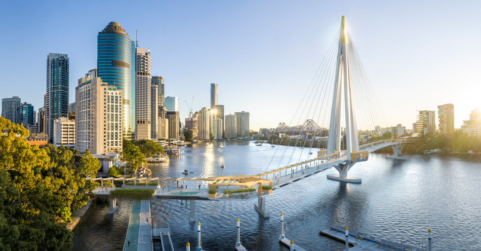 Architectural rendering of Kangaroo Point Pedestrian Bridge