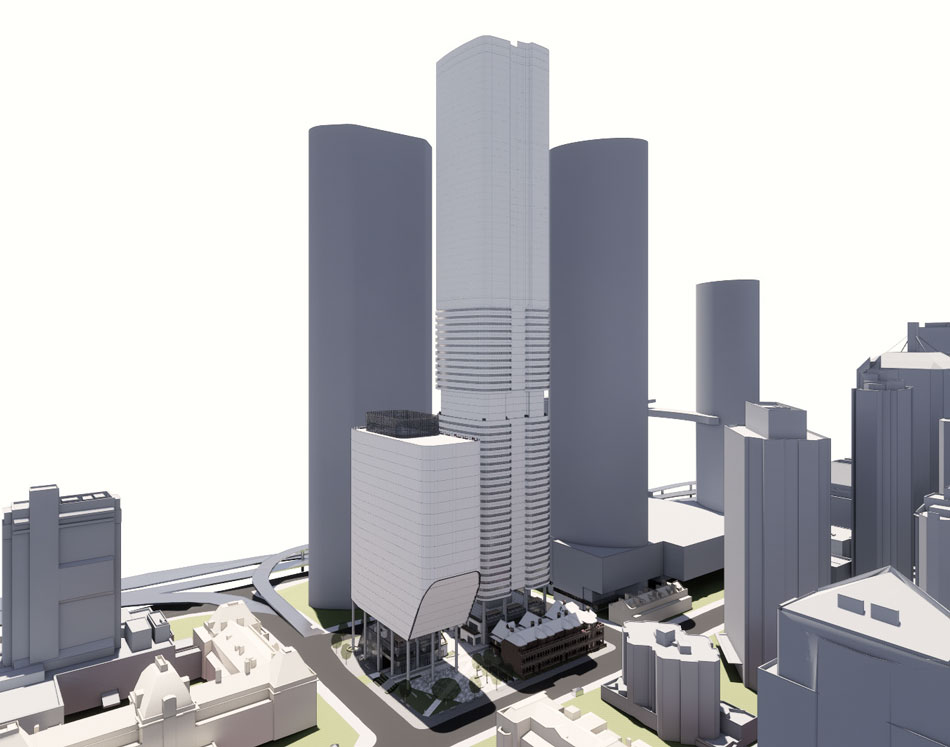 Eastern aerial view of Queen's Wharf precinct 3