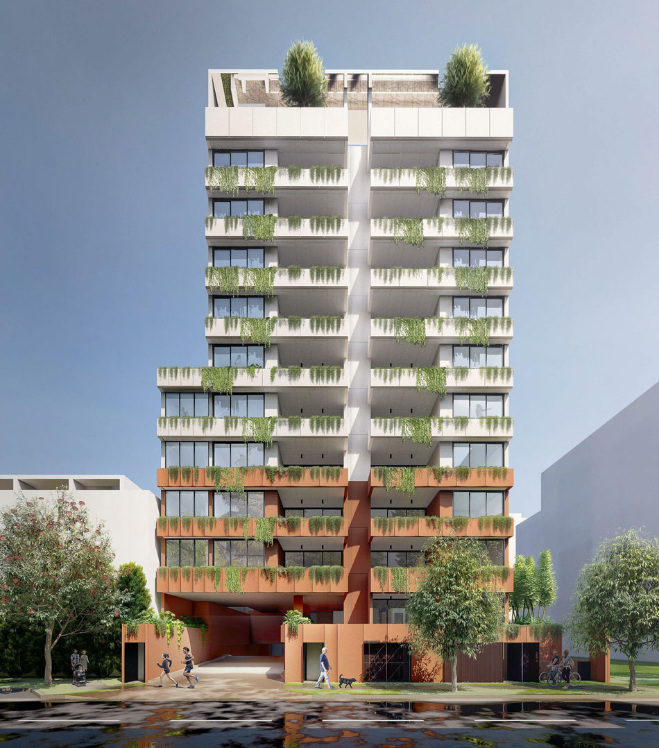 Architectural rendering of proposed Ferry Road Apartments