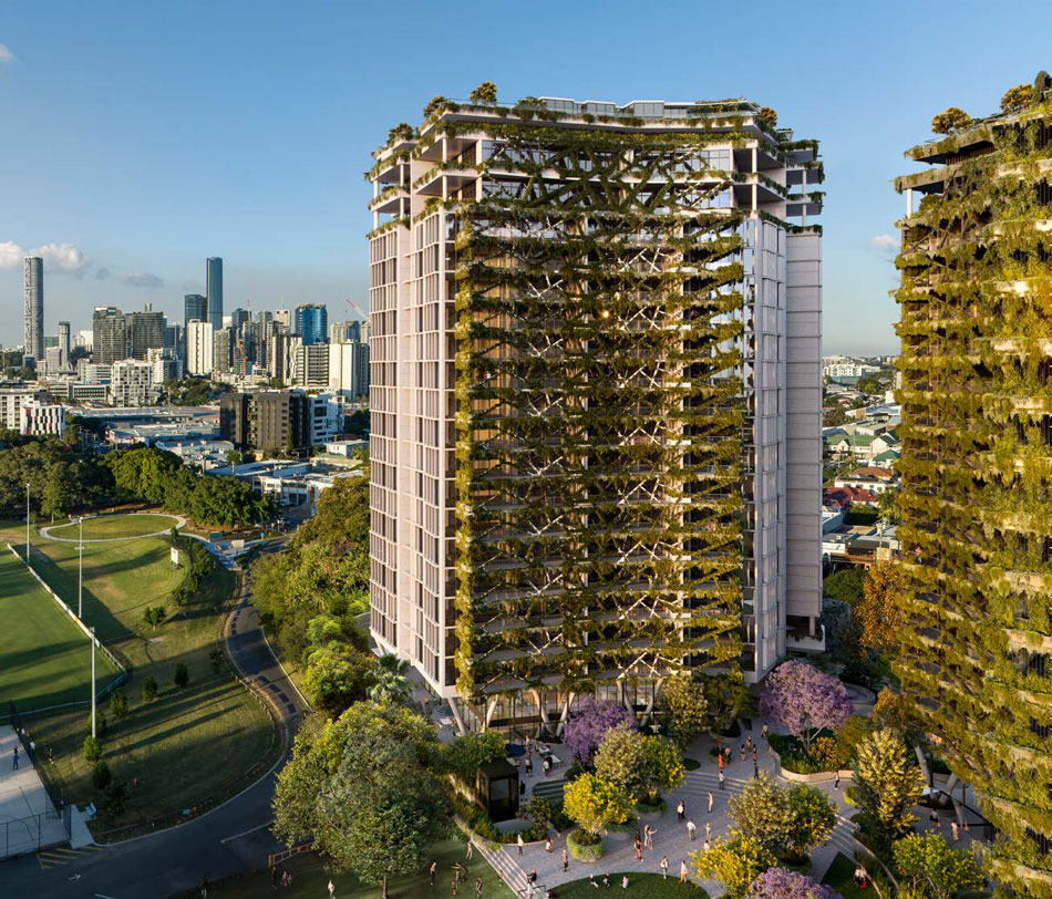 Architectural rendering of the updated proposal for 281-297 Montague Rd, West End
