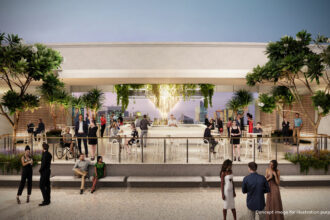 The Star Brisbane - Cicada Blue on the Skydeck. Image: Supplied.