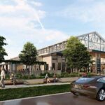 Architectural renderings of the proposed Bulimba Barracks precinct within the former Fabrication Workshop.