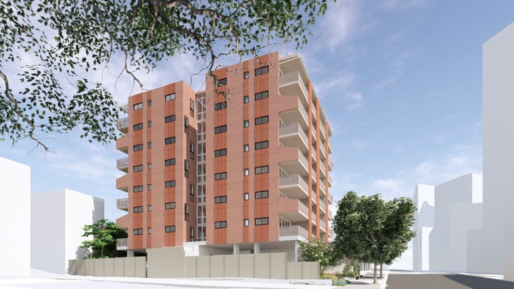 Architectural rendering of social housing project at 65 and 67 Boundary Street, West End