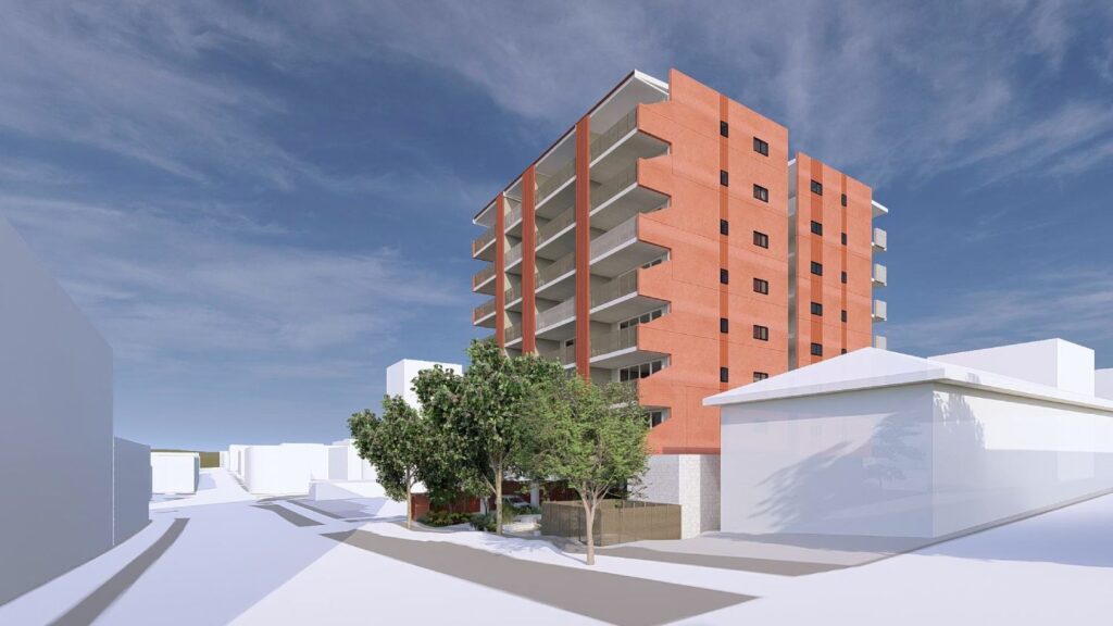 Architectural rendering of social housing project at 65 and 67 Boundary Street, West End