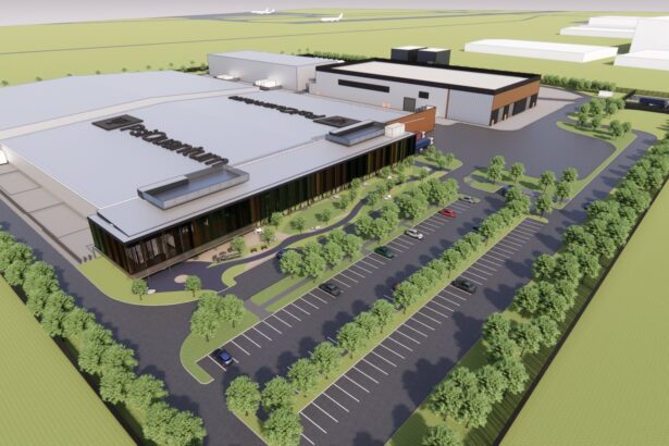 Architectural rendering of PsiQuantum's Brisbane quantum computer, offices and research labs