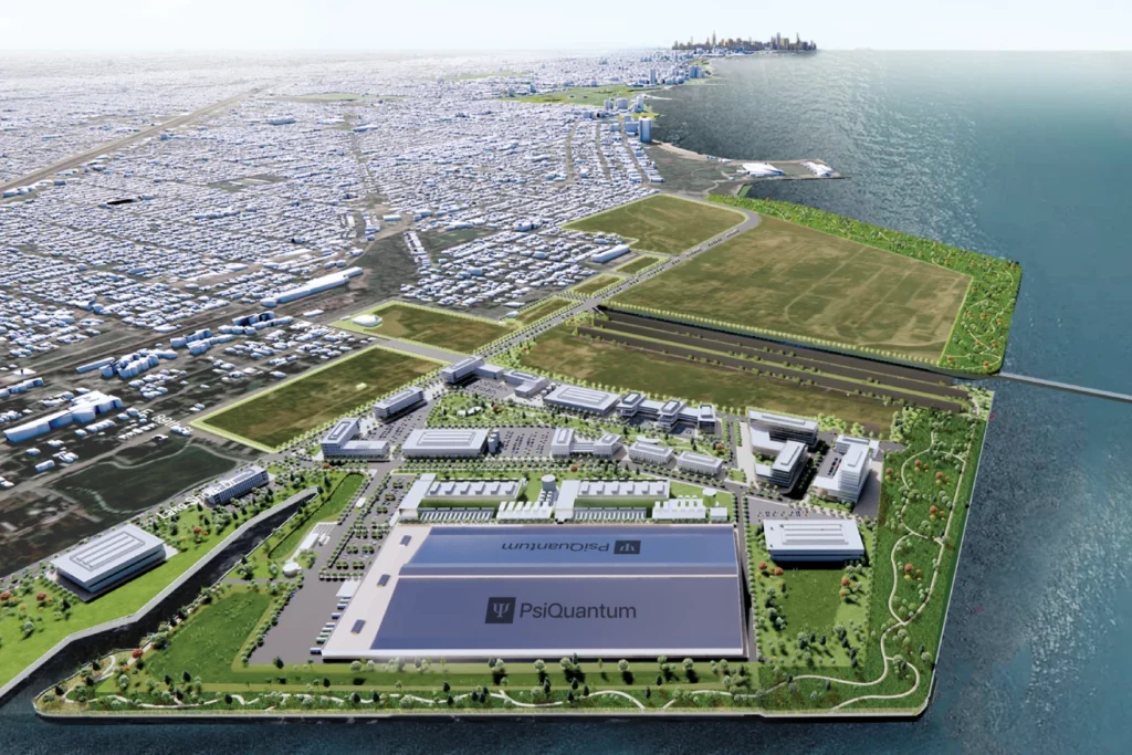 Rendering of PsiQuantum’s second facility in Chicago at the former U.S. Steel South Works site