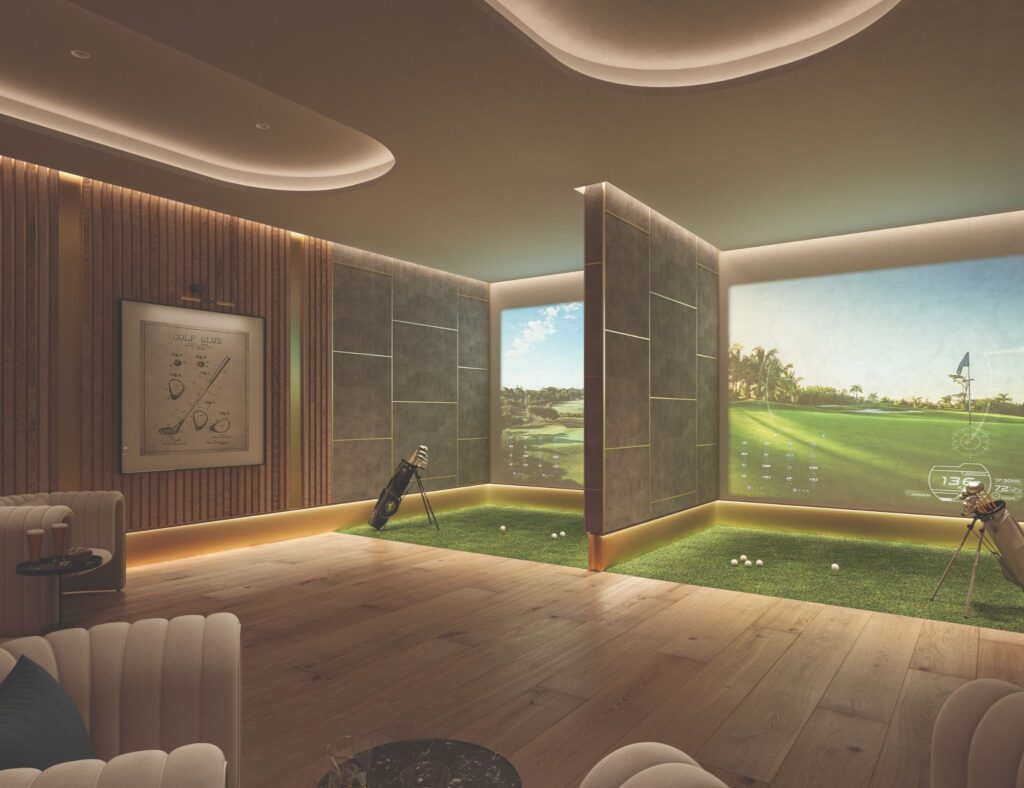 Residents will have access to an indoor golf simulator among a suite of lifestyle amenities.