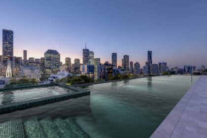 Architectural rendering of the Bedford Rooftop Infinity Pool
