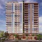 Architectural rendering of the proposed 16-storey development at 33 Vulture Street, West End