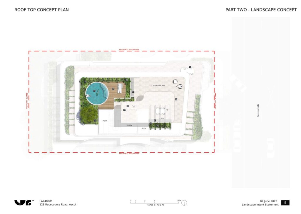 Rooftop recreation deck plan