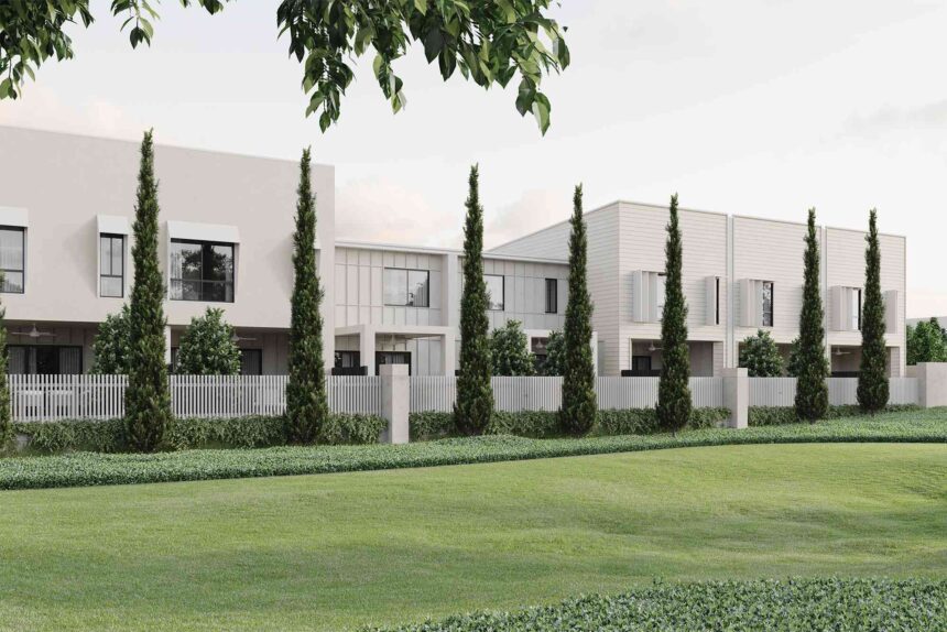 Architectural rendering of Wellbrook rear courtyards