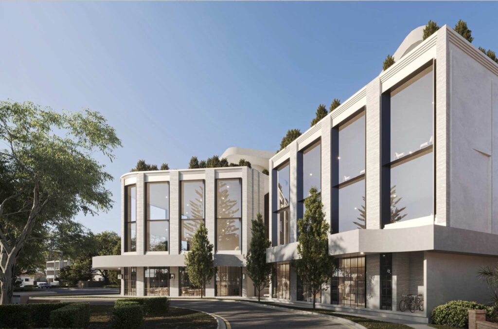 Architectural rendering of Ilé Ashgrove development at 257 Waterworks Road showing the external built form and street interface.