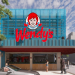 Concept rendering of the external facade of the proposed Wendy’s restaurant at the corner of Adelaide Street and Queen Street Mall.
