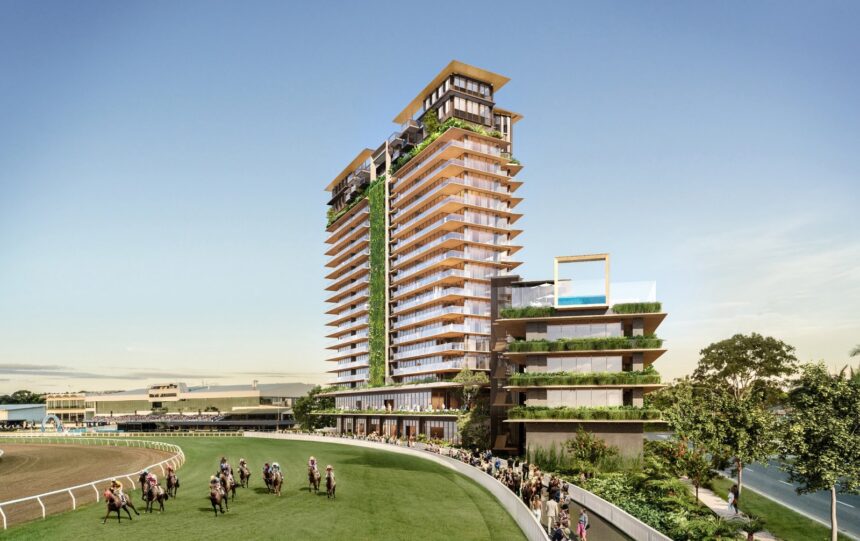 Architectural rendering of Sunlight Lifestyle Precinct at the Gold Coast Turf Club