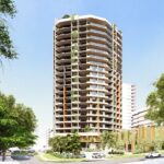 Architectural rendering of the external built form of the approved 51 Darragh Street project.