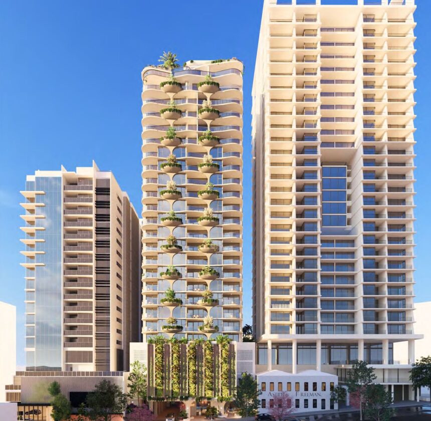 Architectural rendering of the external built form of the proposed Symphony project