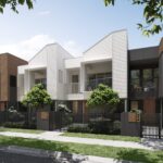 Architectural rendering of the external built form of the proposed Greville townhomes project