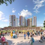 Architectural rendering of the Brisbane Showgrounds Main Arena during the 2032 Olympic Games.
