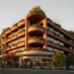 Architectural rendering of the external built form of the proposed 53 Racecourse Road, Hamilton project