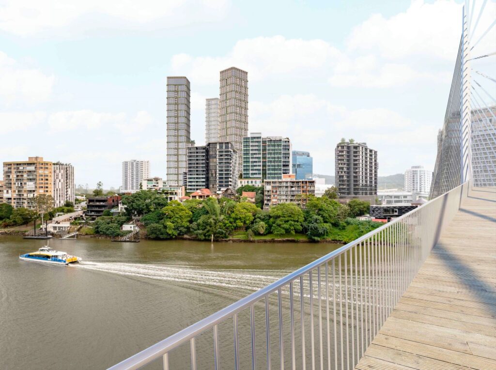Architectural rendering of the external built form of the proposed Toowong Central precinct.
