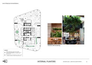 Ground level landscape plan of the proposed 309 North Quay project, illustrating the rooftop sky deck level