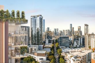 Architectural rendering of the external built form and city views from the proposed Callista on Park project.