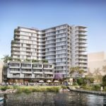 Architectural rendering of the external built form of the proposed River Terrace project, Tweed Heads.