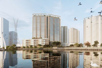 Architectural rendering of the external built form of the proposed 47 Skyring Terrace project.