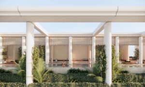 Architectural rendering of the rooftop recreation deck of the proposed 47 Skyring Terrace project.